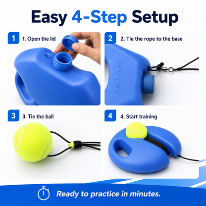 🎾💥Solo Tennis Practice Rebounder – 2-Piece Trainer with Balls