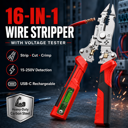 ⚡50% OFF TODAY🛠️ 16-in-1 Wire Stripping Pliers with Voltage Tester