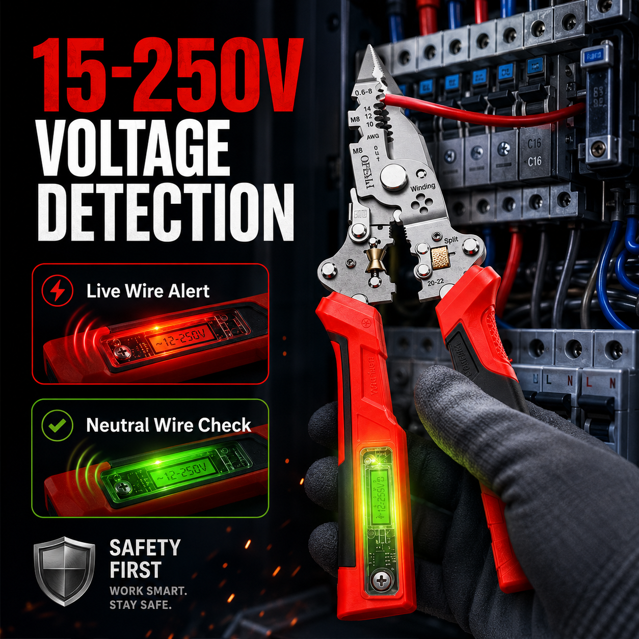 ⚡50% OFF TODAY🛠️ 16-in-1 Wire Stripping Pliers with Voltage Tester