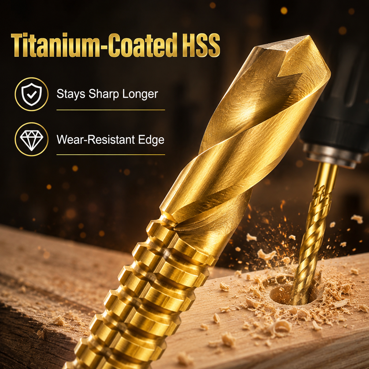 💪8-Piece 3–10mm Titanium Drill Bits⚡ Built for Metal, Wood & Plastic