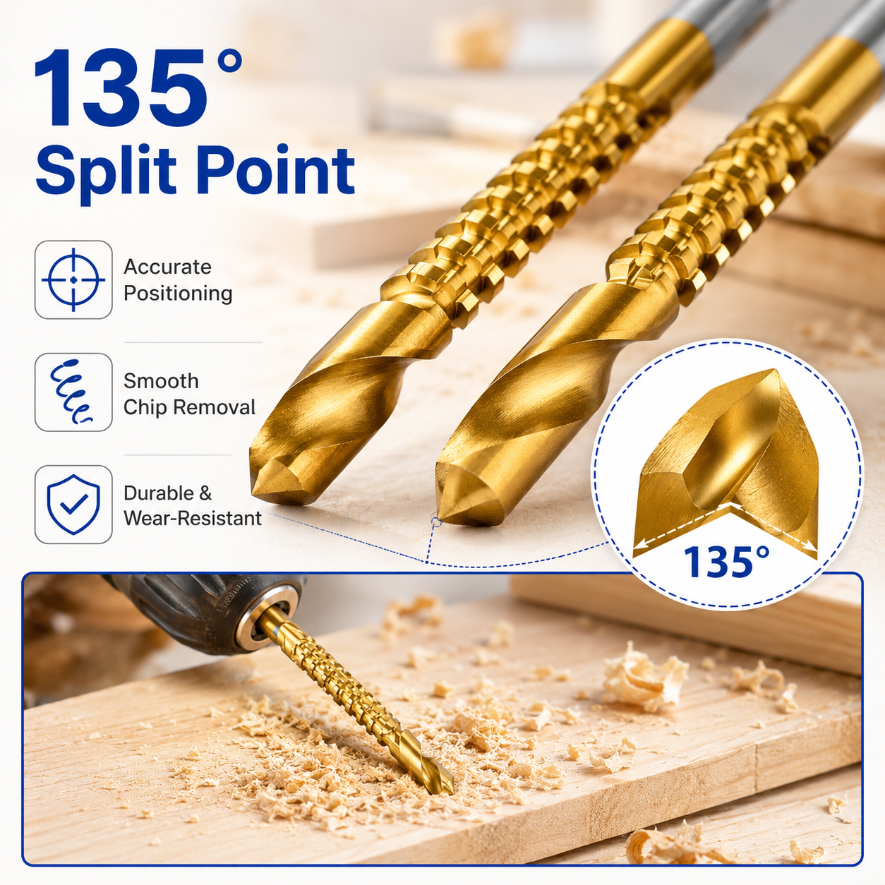 💪8-Piece 3–10mm Titanium Drill Bits⚡ Built for Metal, Wood & Plastic