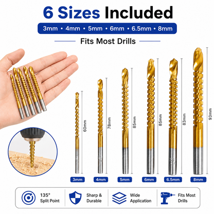 💪8-Piece 3–10mm Titanium Drill Bits⚡ Built for Metal, Wood & Plastic