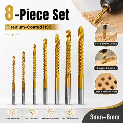 💪8-Piece 3–10mm Titanium Drill Bits⚡ Built for Metal, Wood & Plastic