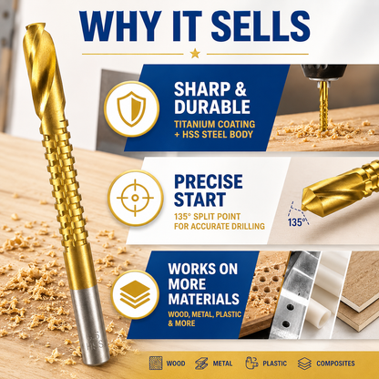 💪8-Piece 3–10mm Titanium Drill Bits⚡ Built for Metal, Wood & Plastic