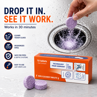 🧼50% OFF TODAY🚿 Multi-Purpose Pipe Cleaner Tablets ✨Cleans Drains, Washers & Septic Systems