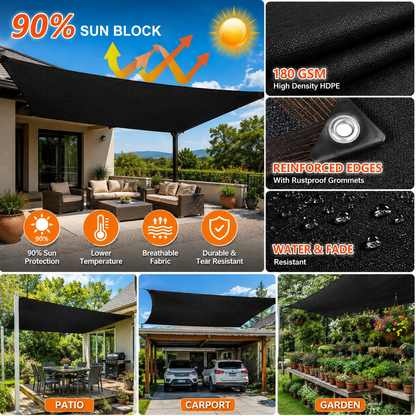 🏡Create the Perfect Backyard Oasis☀️ 🌿90% UV-Blocking Heavy-Duty Shade Cloth