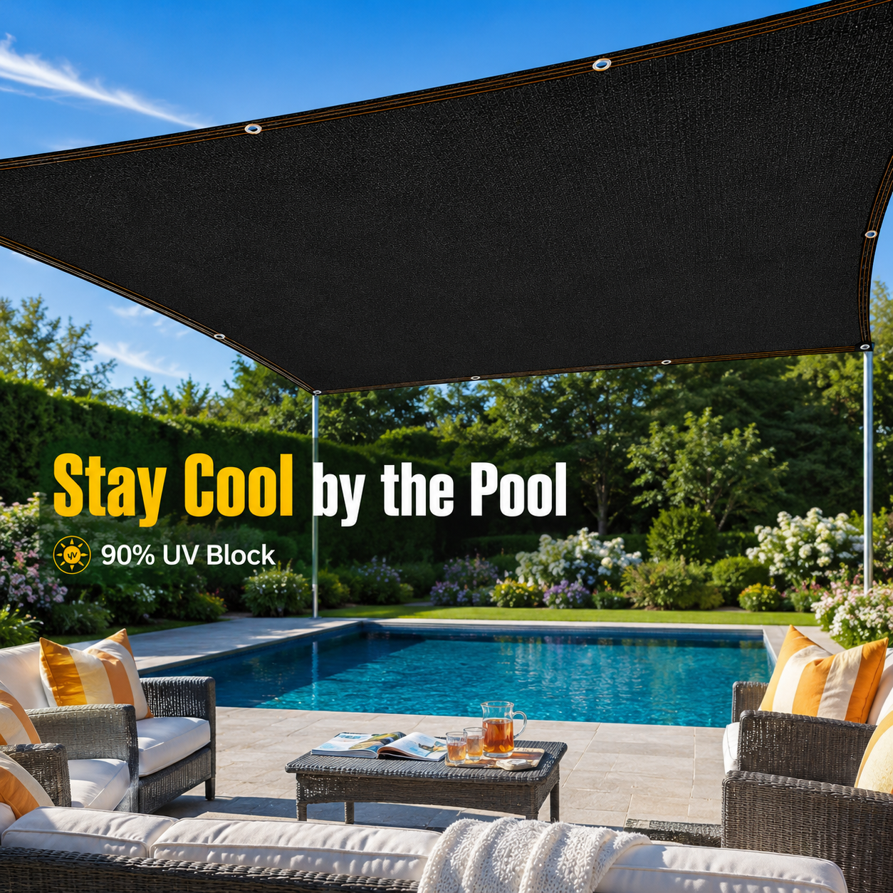🏡Create the Perfect Backyard Oasis☀️ 🌿90% UV-Blocking Heavy-Duty Shade Cloth