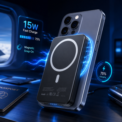 ⚡50% OFF TODAY🔋 Magnetic Wireless Power Bank – Slim Snap-On Charger