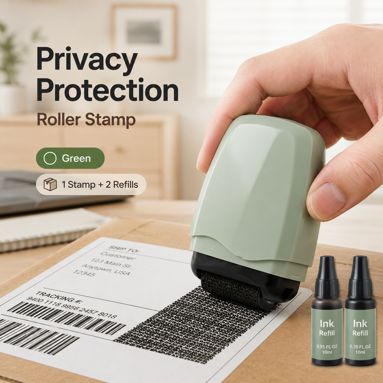🛡️ ✉️Privacy Roller Stamp – Hide personal info instantly. No shredding needed. Refillable & portable. 🔏✨