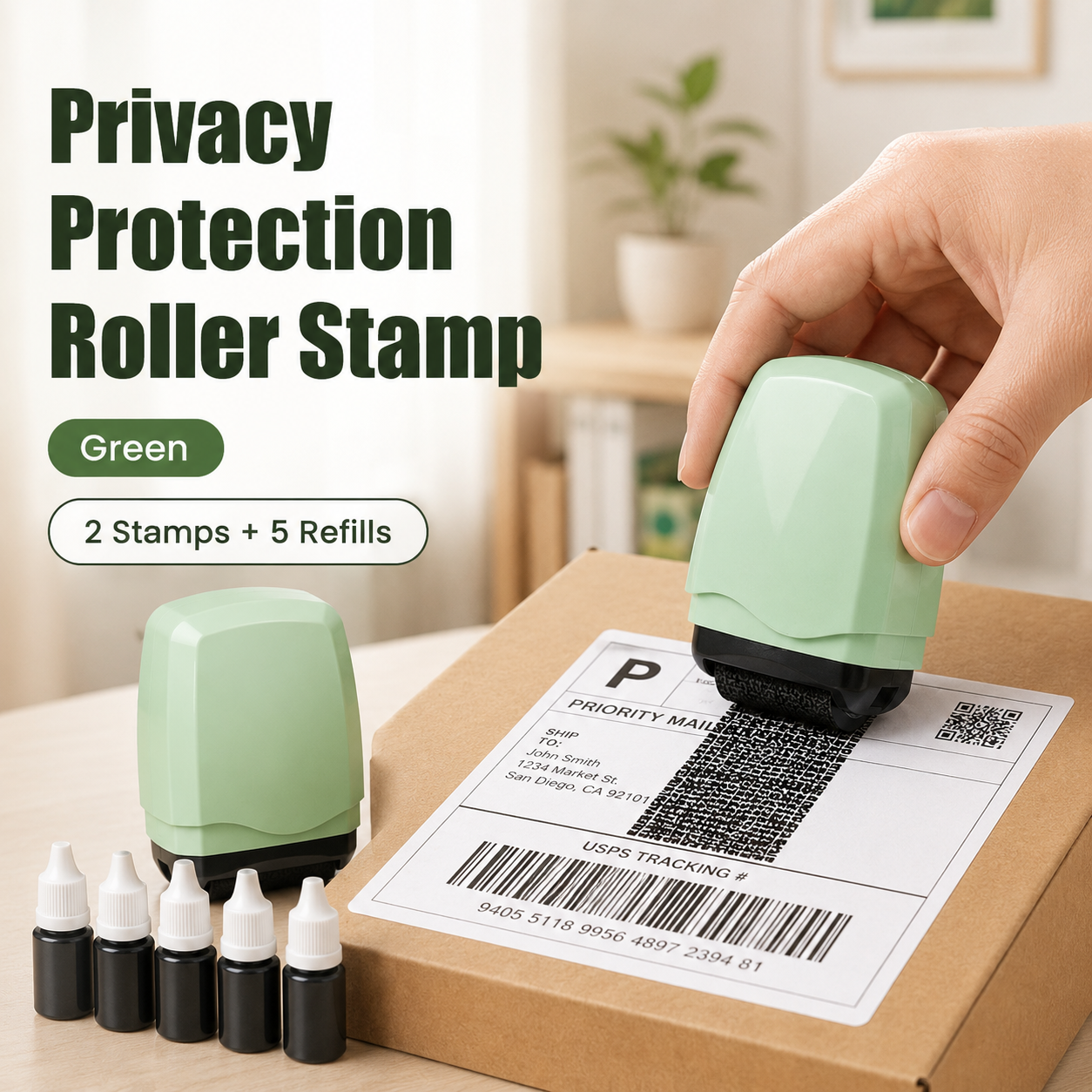 🛡️ ✉️Privacy Roller Stamp – Hide personal info instantly. No shredding needed. Refillable & portable. 🔏✨
