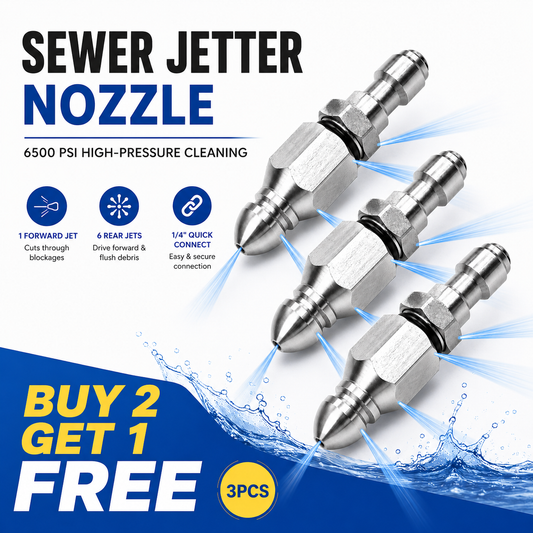 🚿 6500 PSI Sewer Jetter Nozzle – 1/4" Quick Connect Drain Cleaning Attachment