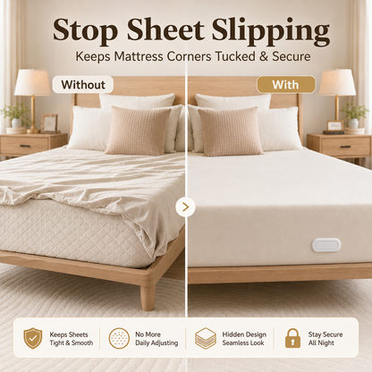 🔥 HOT SALE 55% OFF😴Secure Fit Sheet Holders – Wrinkle-Free, Slip-Free Bed