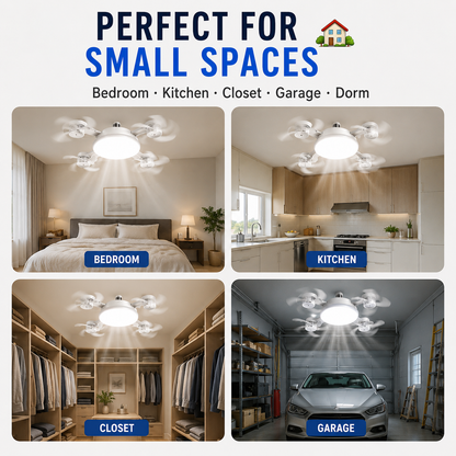 🔥💡 E27 Socket Ceiling Fan Light – 2-in-1 LED Fan Bulb with Remote Control for Bedroom, Kitchen & Home Cooling