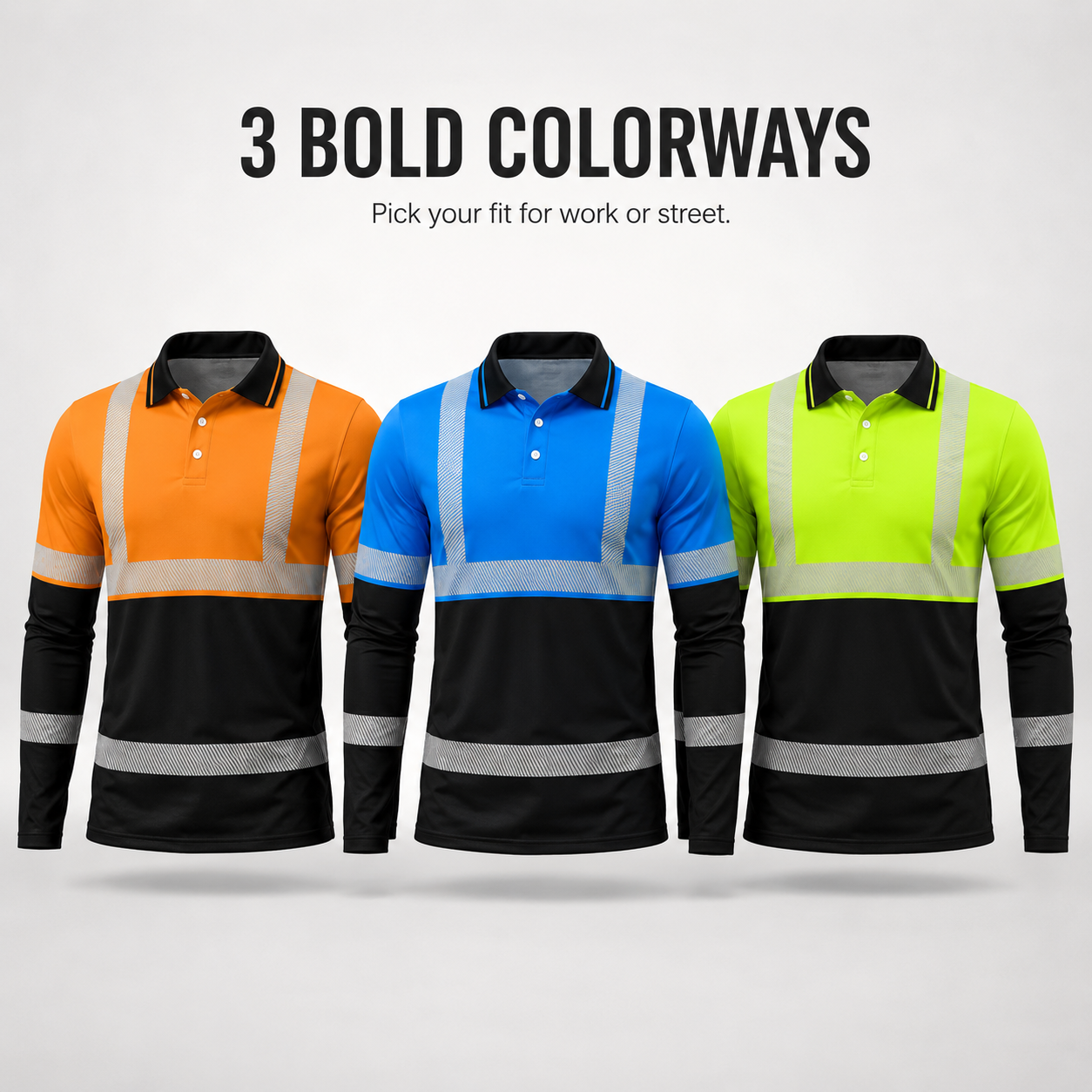 👕🔥50% OFF TODAY✨ Men's Reflective Workwear Polo Shirt