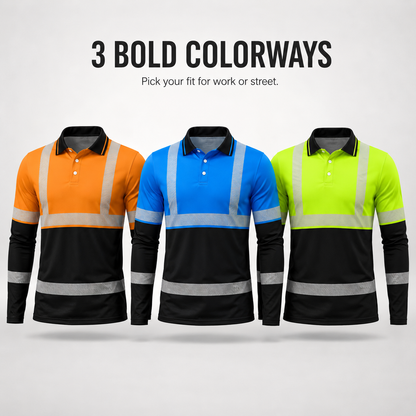 👕🔥50% OFF TODAY✨ Men's Reflective Workwear Polo Shirt