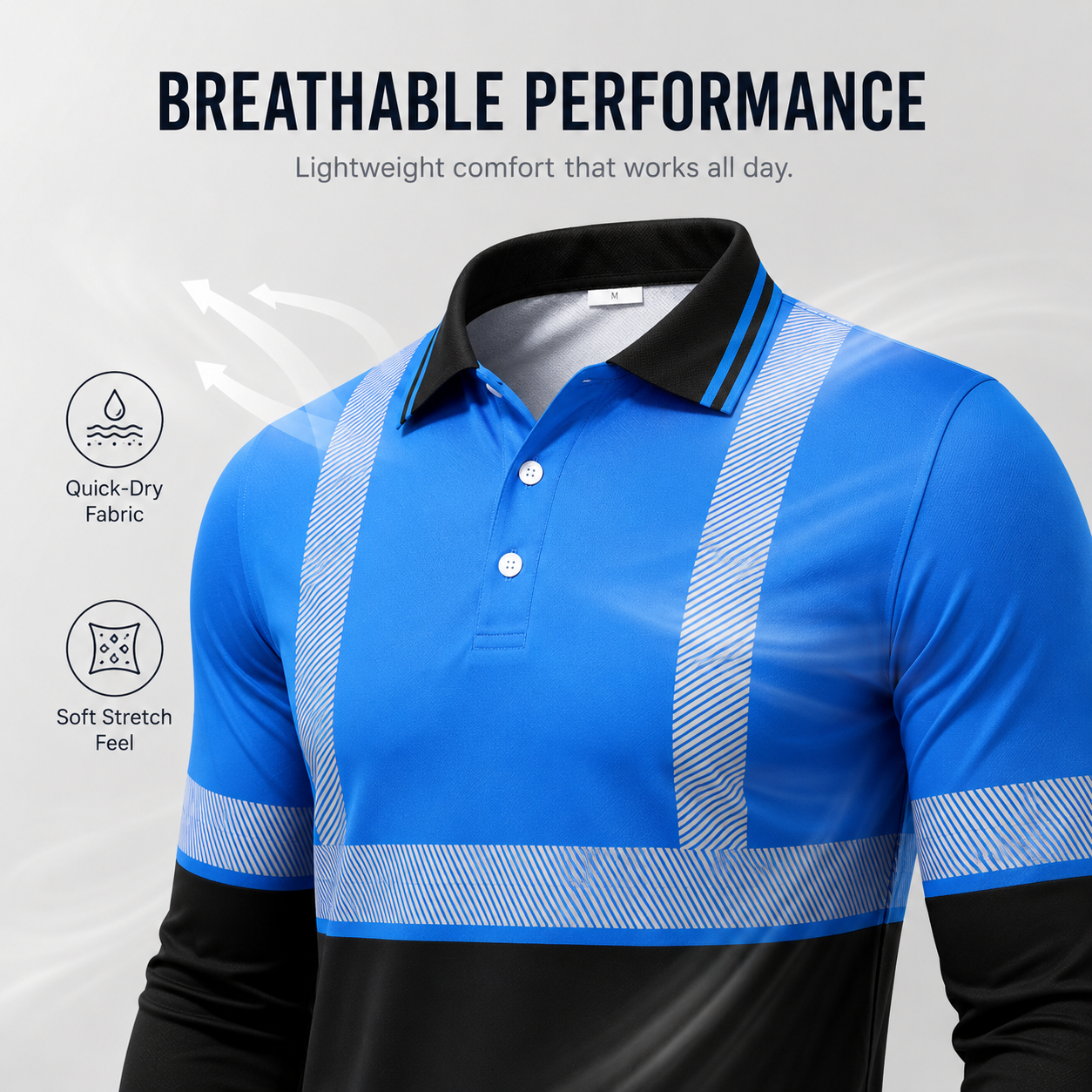 👕🔥50% OFF TODAY✨ Men's Reflective Workwear Polo Shirt