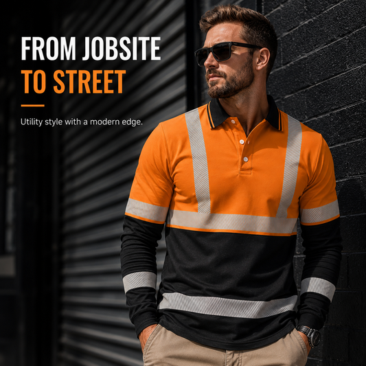 👕🔥50% OFF TODAY✨ Men's Reflective Workwear Polo Shirt