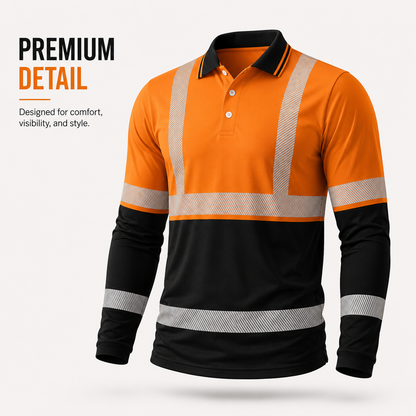 👕🔥50% OFF TODAY✨ Men's Reflective Workwear Polo Shirt