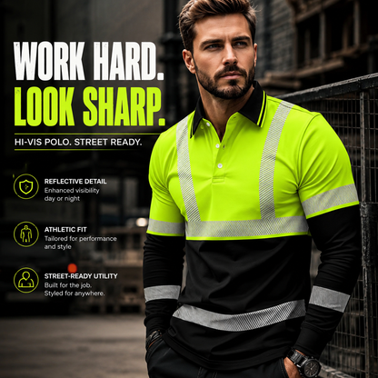 👕🔥50% OFF TODAY✨ Men's Reflective Workwear Polo Shirt