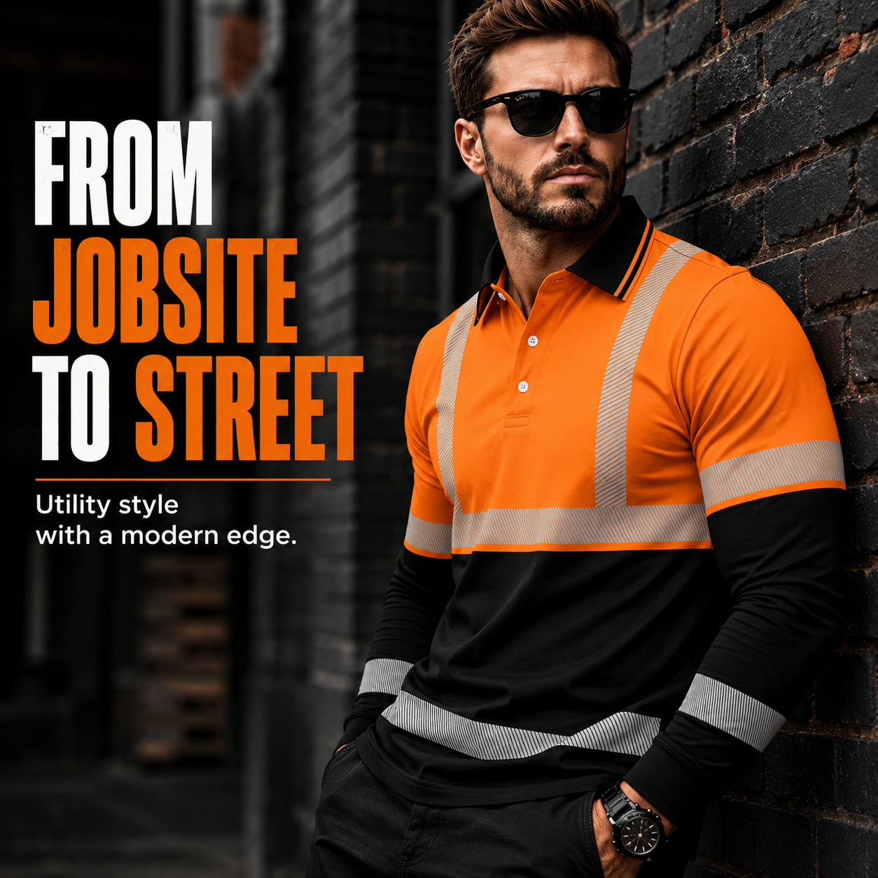 👕🔥50% OFF TODAY✨ Men's Reflective Workwear Polo Shirt