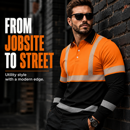 👕🔥50% OFF TODAY✨ Men's Reflective Workwear Polo Shirt