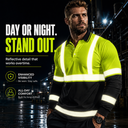 👕🔥50% OFF TODAY✨ Men's Reflective Workwear Polo Shirt