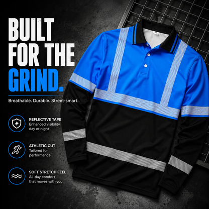 👕🔥50% OFF TODAY✨ Men's Reflective Workwear Polo Shirt