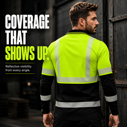 👕🔥50% OFF TODAY✨ Men's Reflective Workwear Polo Shirt