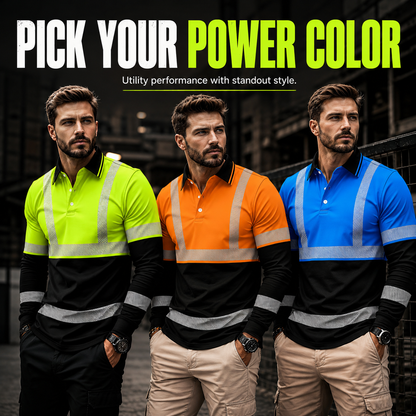 👕🔥50% OFF TODAY✨ Men's Reflective Workwear Polo Shirt