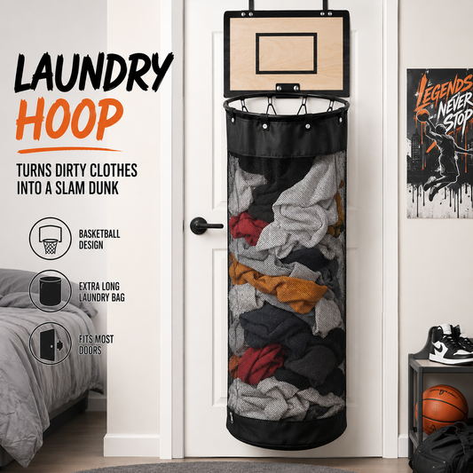 🏀 Over-the-Door Basketball Laundry Hamper – Turn Laundry into a Fun Game