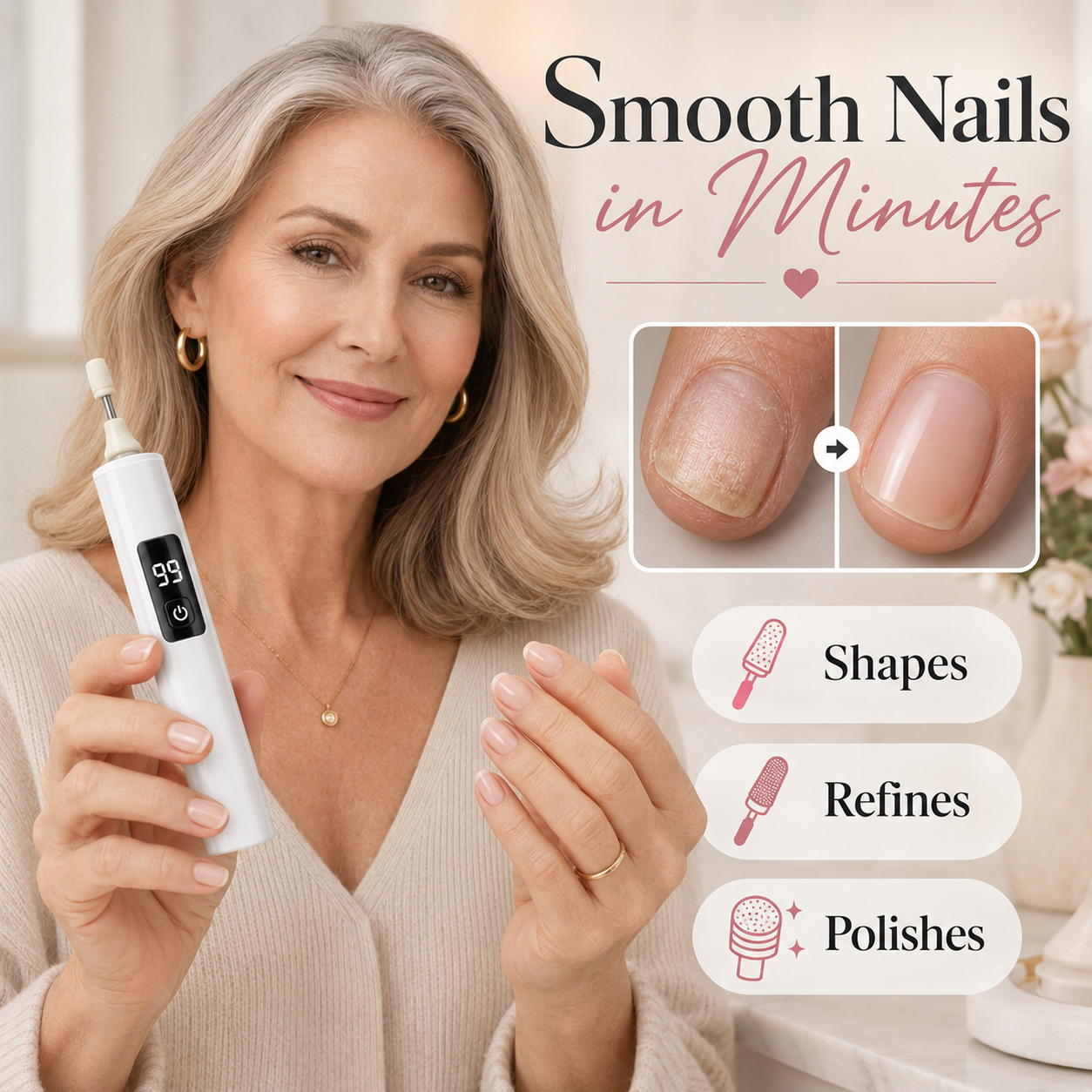 ✨50% OFF TODAY💅 Electric Nail Grinder – Transform Thick Rough Nails