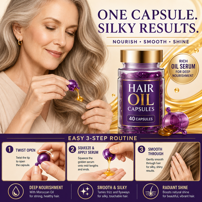 ✨50% OFF TODAY💜 Frizz Control Hair Capsules 🌿For Smooth, Shiny & Healthier-Looking Hair