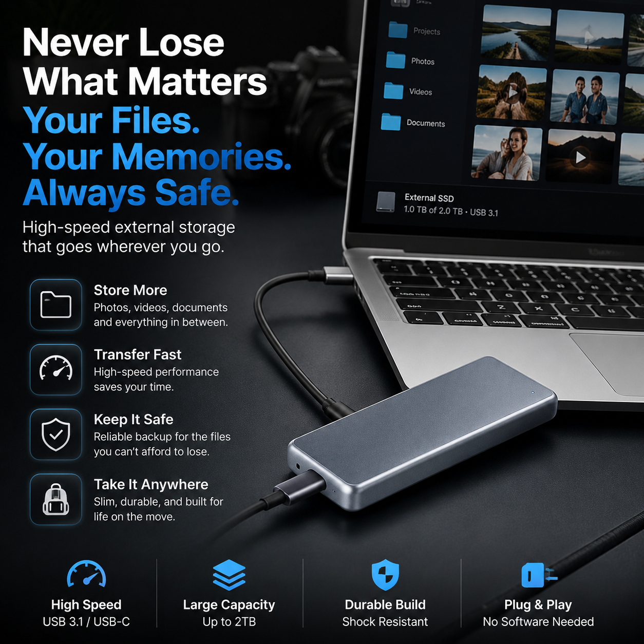 📱 Portable Phone Photo Backup Storage – Free Up Space For Photos & Videos 💾