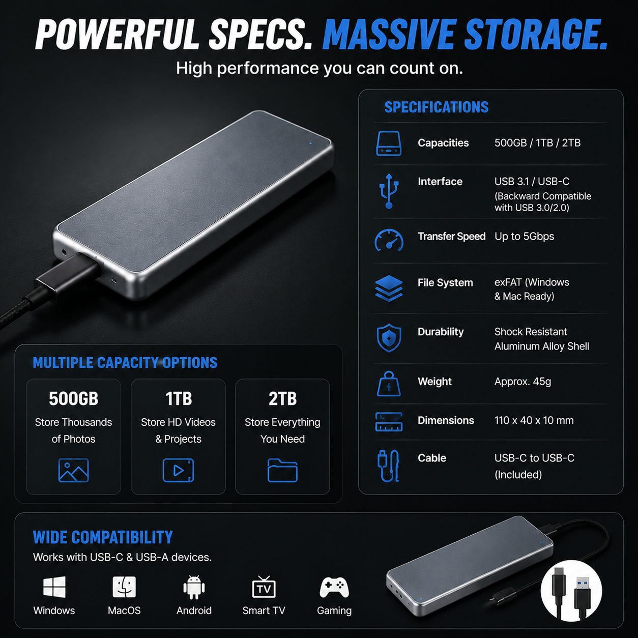 📱 Portable Phone Photo Backup Storage – Free Up Space For Photos & Videos 💾