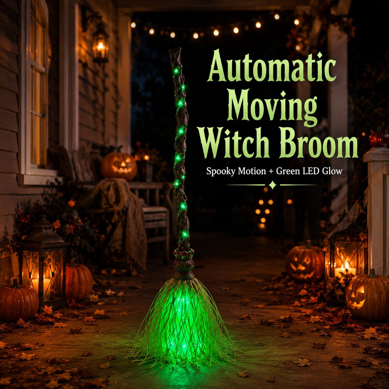 🧙‍♀️ SAVE 50%🧹Animated Witch Broom – Moves, Lights Up & Makes Spooky Sounds