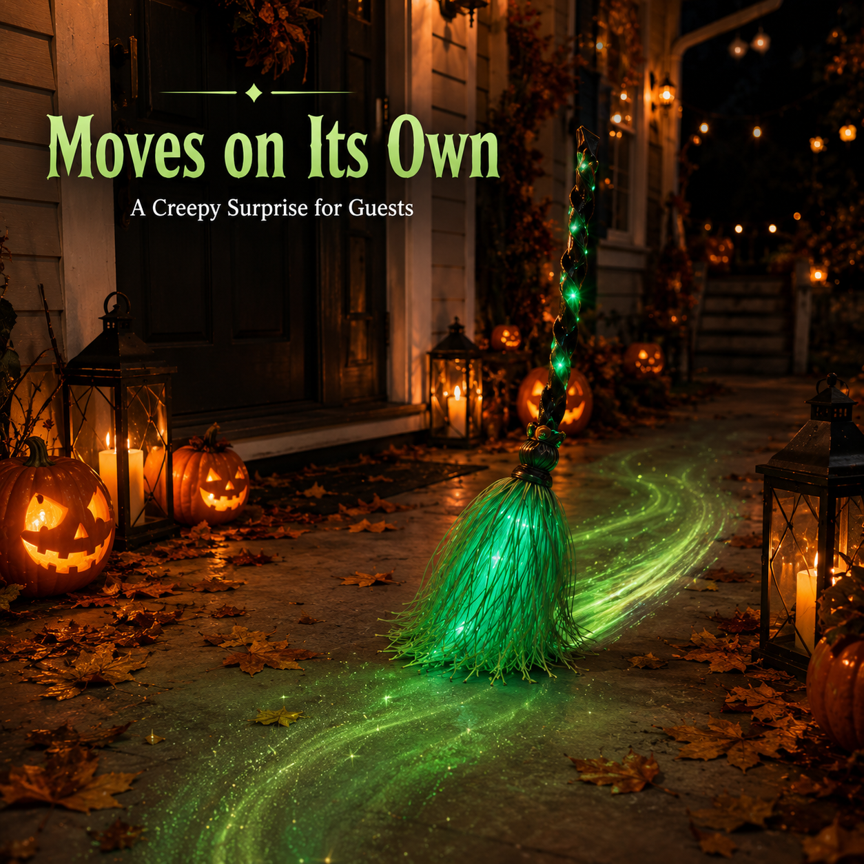 🧙‍♀️ SAVE 50%🧹Animated Witch Broom – Moves, Lights Up & Makes Spooky Sounds
