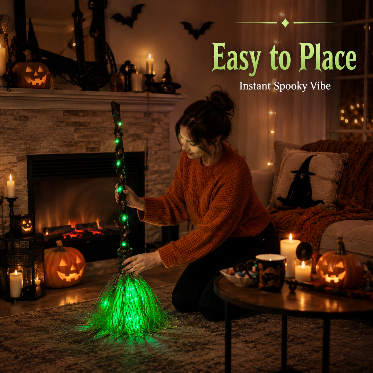🧙‍♀️ SAVE 50%🧹Animated Witch Broom – Moves, Lights Up & Makes Spooky Sounds