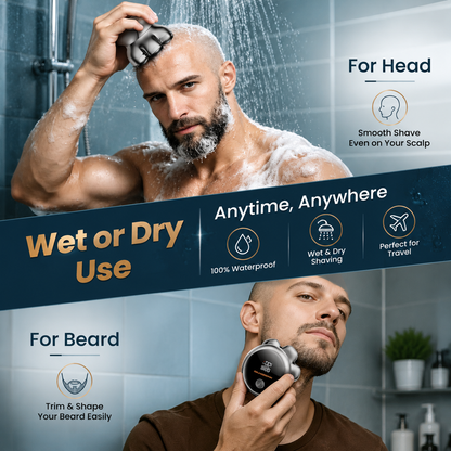 🪒 7D Electric Head Shaver for Men | Wet & Dry Rotary Razor