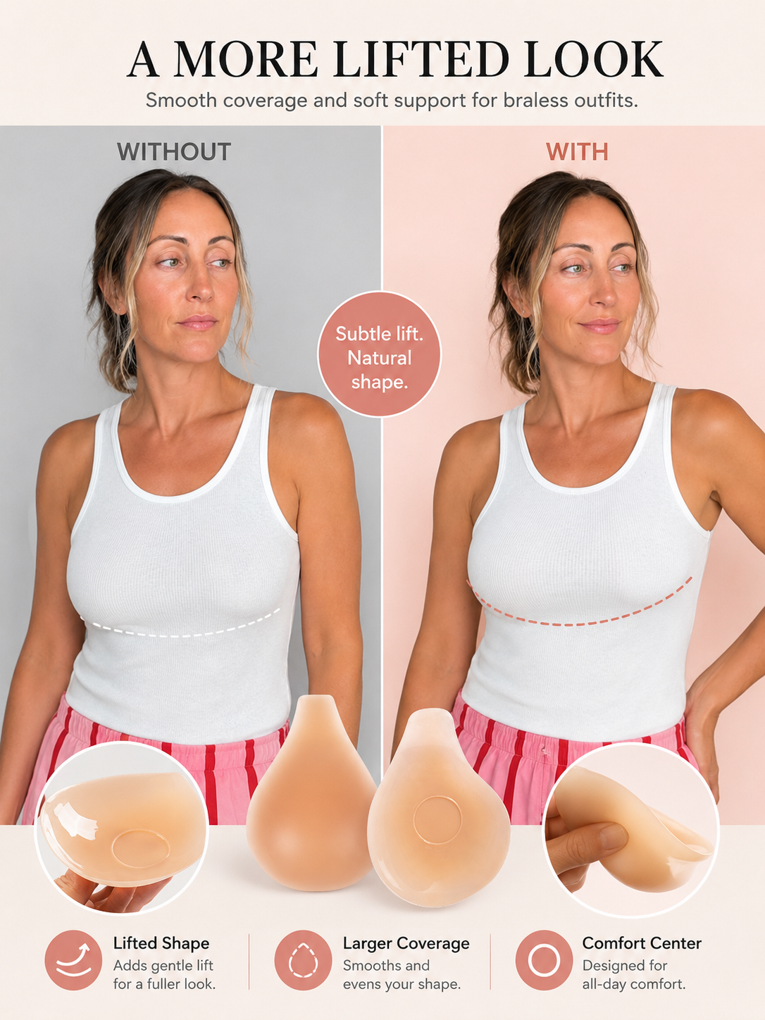 ✨ Reusable Silicone Lifting Covers – Invisible Natural Lift for Braless Outfits 💃