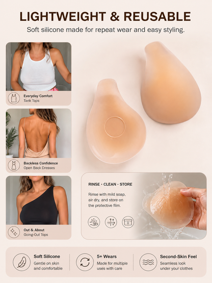 ✨ Reusable Silicone Lifting Covers – Invisible Natural Lift for Braless Outfits 💃