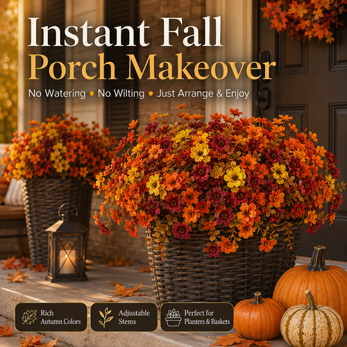 🍂 FALL SALE 49% OFF🌼 Faux Flower Bundles for Porch Decor