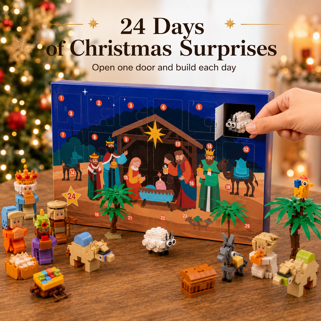 🎄 24-Day Christmas Nativity Building Block Advent Calendar