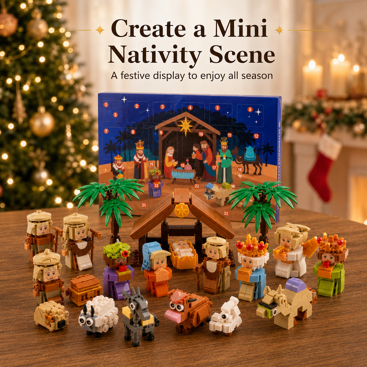 🎄 24-Day Christmas Nativity Building Block Advent Calendar