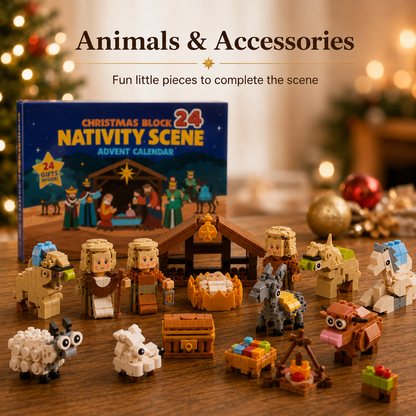 🎄 24-Day Christmas Nativity Building Block Advent Calendar