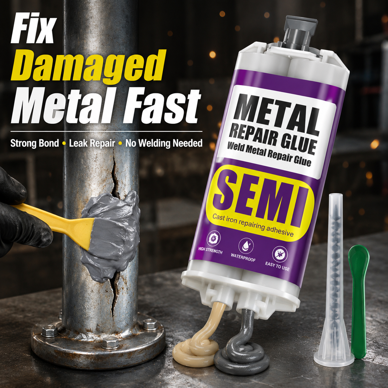 🔥49% OFF TODAY✨ Heavy-Duty Metal Repair Adhesive--Repair Metal Without Welding