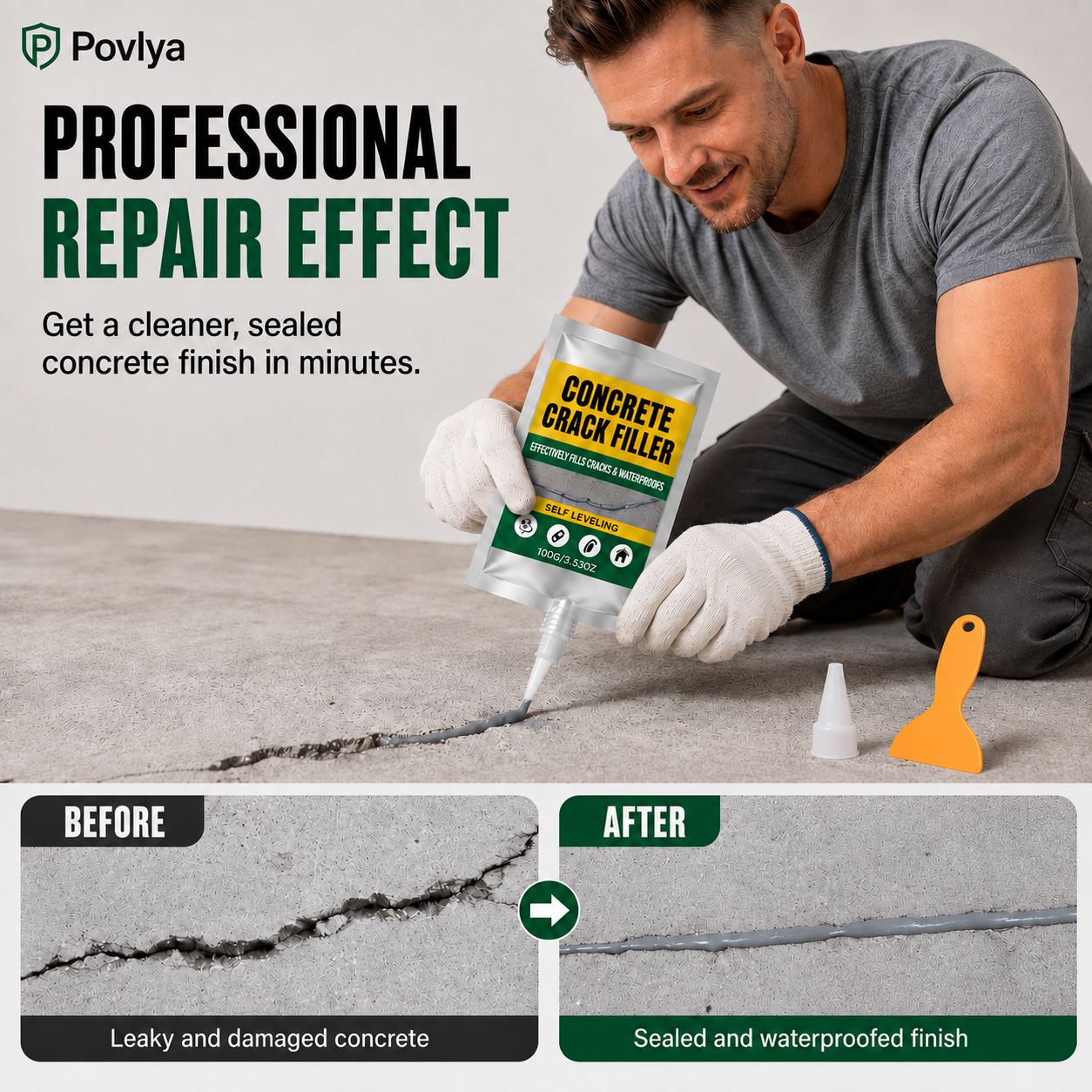 🏠 Waterproof Concrete Crack Filler for Indoor & Outdoor Use