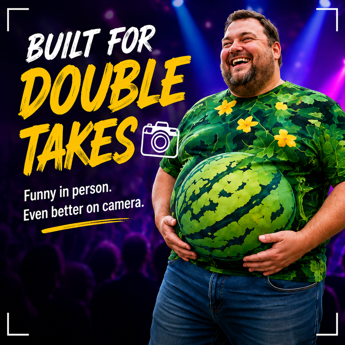 🍉 Funny 3D Watermelon Belly T-Shirt – Optical Illusion Summer Tee