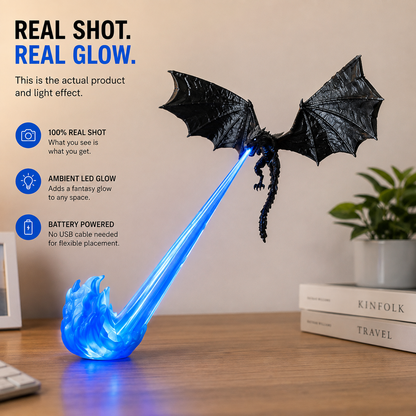 🔥 HOT DEAL 55% OFF🐉 Glowing Dragon Bookend with LED Flame Effect