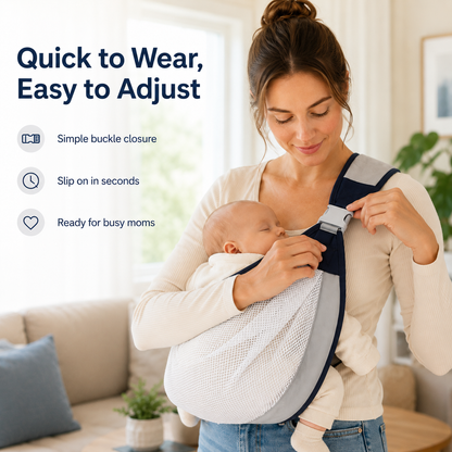 💗 Carry Baby Close, Keep Your Hands Free – Mesh Baby Sling👶