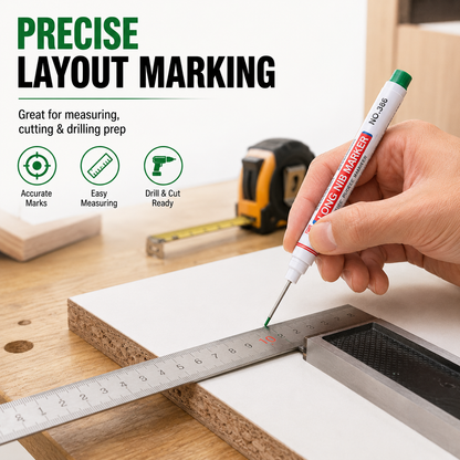 💥 10-Pack Deep Hole Marker Pens – For Carpenters, Furniture, Wood & Metal